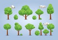 Low polygon trees set Royalty Free Stock Photo