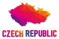 Low polygonal map of the Czech Republic Ceska republika, also Royalty Free Stock Photo