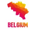 Low polygonal map of Kingdom of Belgium Belgium with Belgium t