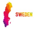 Low polygonal map of Kingdom of Sweden Konungariket Sverige wi