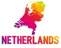 Low polygonal map of the Netherlands Nederland, Kingdom of the