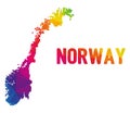 Low polygonal map of Norge with Norway typo sign