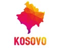Low polygonal map of Republic of Kosovo Republika e Kosoves wi