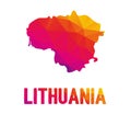 Low polygonal map of the Republic of Lithuania Lietuvos Respubl