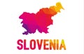 Low polygonal map of Republic of Slovenia - Slovenija with Slov Royalty Free Stock Photo