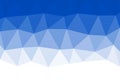 Low polygonal triangles blue white background