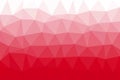 Low polygonal triangles red white background