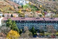 Low prefab house near forest and family houses in Bratislava Slovakia