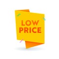 Low Price Banner, Ribbon or Icon Isolated On White Background, Sale Promo Offer or Tag, Cost Reduction, Discount Label Royalty Free Stock Photo