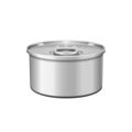 Low-profile tin can with opener. Packaging template. Vector illustration on white background Royalty Free Stock Photo