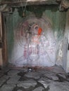 Low relief carving of Hindu god Hanuman at Hampi