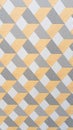 low relief 3D cube square interior wall in gold grey color background in abstract wallpaper retro concept vintage