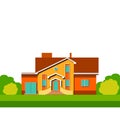 Colorful two-story residential single-family house Royalty Free Stock Photo