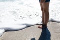 Girl feet at the beach Royalty Free Stock Photo