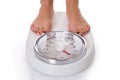 Low Section Of Woman Standing On Weighing Scale Royalty Free Stock Photo