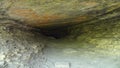 Cave near a Hiking Trail at Devil`s Den State Park, Arkansas, cave along the trail