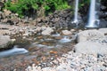 Low shot of majestic waterfall Royalty Free Stock Photo