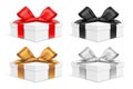 Low size colorful vector gift box set.