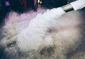 Low smoke effect at the wedding reception. Party entertainment Royalty Free Stock Photo