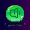Low sound glossy ui button with linear icon Royalty Free Stock Photo
