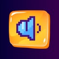 Low sound glossy ui button with pixelated color icon Royalty Free Stock Photo