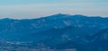 Low Tatras mountains with Kralova hola hill from Velky Choc hill in Chocske vrchy mountains in Slovakia Royalty Free Stock Photo