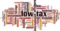 Low-tax word cloud Royalty Free Stock Photo