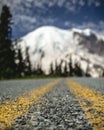 Low Texture Road Angle for Titling with Mt Rainier Background