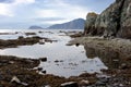 Low tide in the Bay of the Cross (Kresta Bay) near Cape Dangerous (Opasnyi) Royalty Free Stock Photo