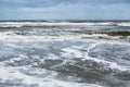 Low tide at beach near the Hague, the Netherlands Royalty Free Stock Photo