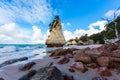 Low tide in Cathedral Cove Royalty Free Stock Photo