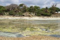 Low tide on Diani Beach, the coast of the Indian Ocean. Kenya Royalty Free Stock Photo