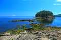 Gulf Islands National Park with Georgeson Island from Campbell Point on Mayne Island, British Columbia Royalty Free Stock Photo