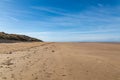 Low tide at Formby Beach on a sunny day in spring Royalty Free Stock Photo