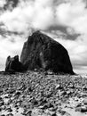 Low tide haystack rock Royalty Free Stock Photo