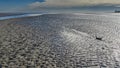 At low tide, the ocean floor was exposed.