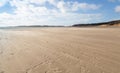 Low tide sandy beach at Newborough in Anglesey