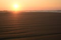 Low tide at sunset. Barra beach. Inhambane province. Mozambique Royalty Free Stock Photo