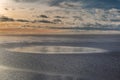 Low Tide at Sunset, from the Beach at Southport Royalty Free Stock Photo