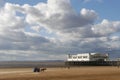 Low tide at the traditional seaside pier at Weston-super-mare UK Royalty Free Stock Photo