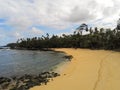 Low view from the beach at ilheu das rolas,Sao Tome