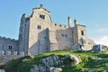low view looking up to st michaels mount castle in marizian Cornwall uk Royalty Free Stock Photo