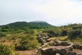 Low viewing angle of the mombacho volcano trails Nicaragua