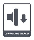 low volume speaker icon in trendy design style. low volume speaker icon isolated on white background. low volume speaker vector Royalty Free Stock Photo