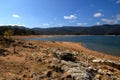 Low water during drought at Lake Tinaroo Royalty Free Stock Photo