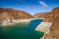 Low water in Lake Mead in autumn.View from the Arizona side.USA Royalty Free Stock Photo