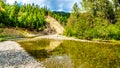 Low water levels in the Coldwater River Salmon Habitat of Brookmere in BC, Canada