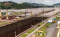 Low water in one of Miraflores Locks, City of Knowledge, Panama