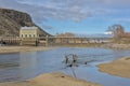 Low water season at a Hydroelectric Dam Idaho