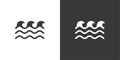 Low waves on the sea. Isolated icon on black and white background. Weather vector illustration Royalty Free Stock Photo